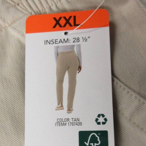 32 DEGREES Ladies Knit Twill Ankle Pants Sz XXL-20 Flat Front Tan Cream 2XL NWT - Picture 8 of 12